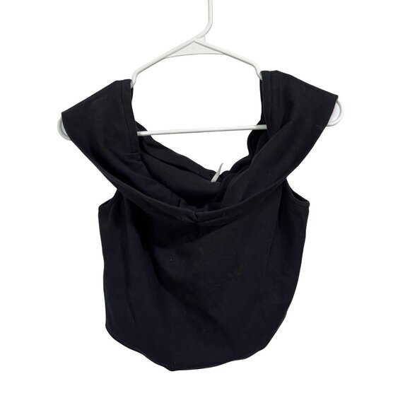 Free People Black Cowl Neck Sleeveless Crop Top - Picture 1 of 8